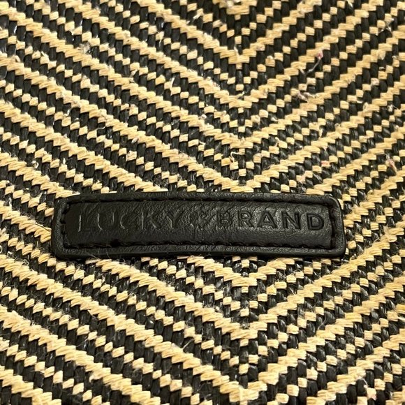 Lucky Brand black & tan large crossbody tote handbag - Picture 4 of 10